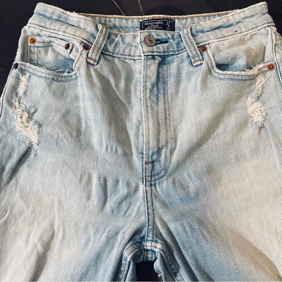 Abercrombie & Fitch Women’s Jeans Simone high rise slim Size27 Ripped Light Wash - Picture 11 of 11